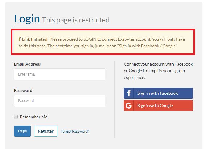 Login to Exabytes Account with Facebook/Google! Exabytes Singapore