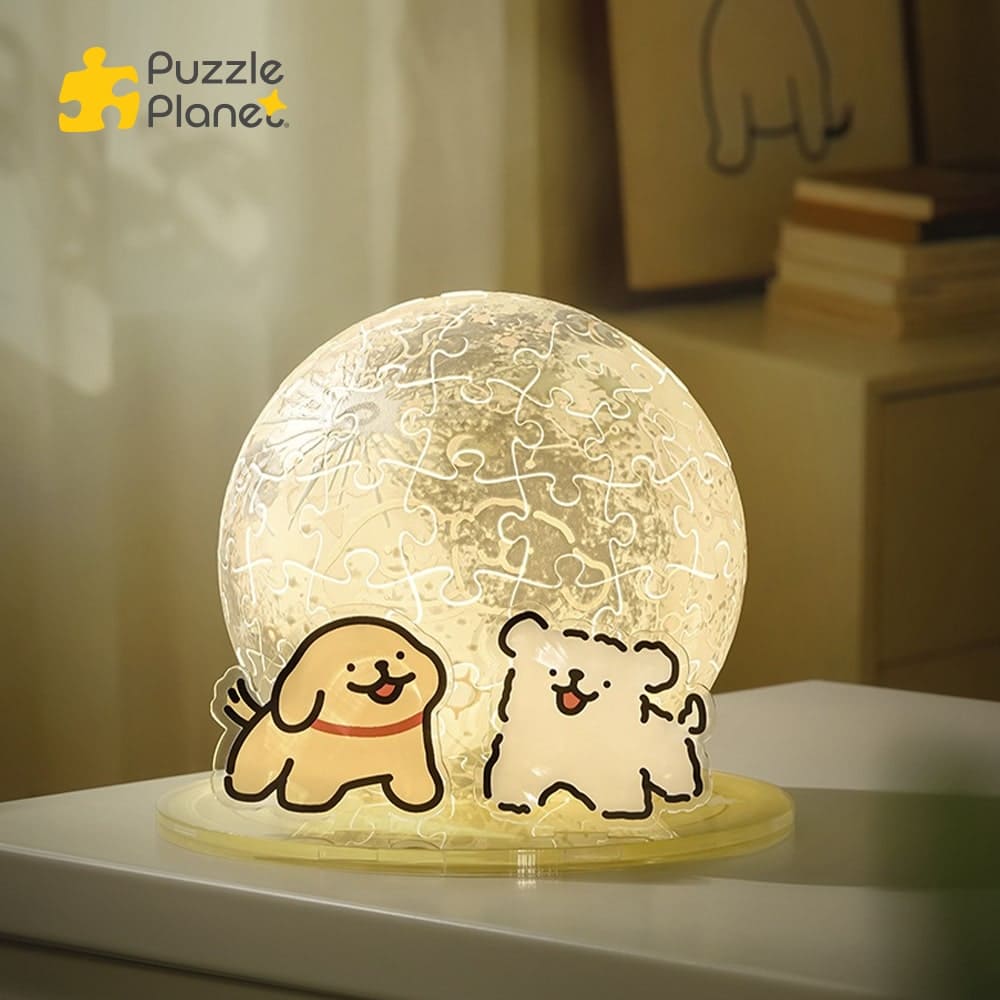 TOI(Sphere Light_96PCS) - Maltese - Puppy Gazing at the Moon Lamp