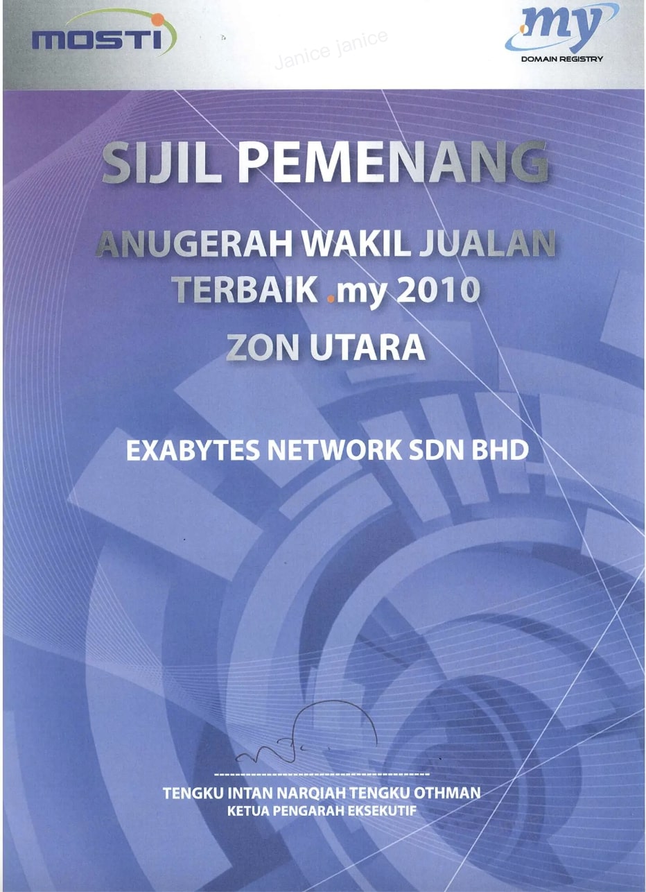 .MY Best Seller Award 2010 (Northern Region) by MOSTI